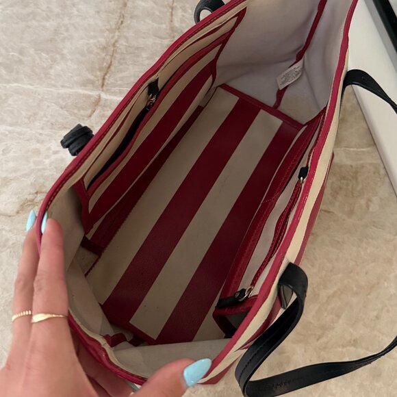 Kate Spade pink & white tote - Picture 2 of 4